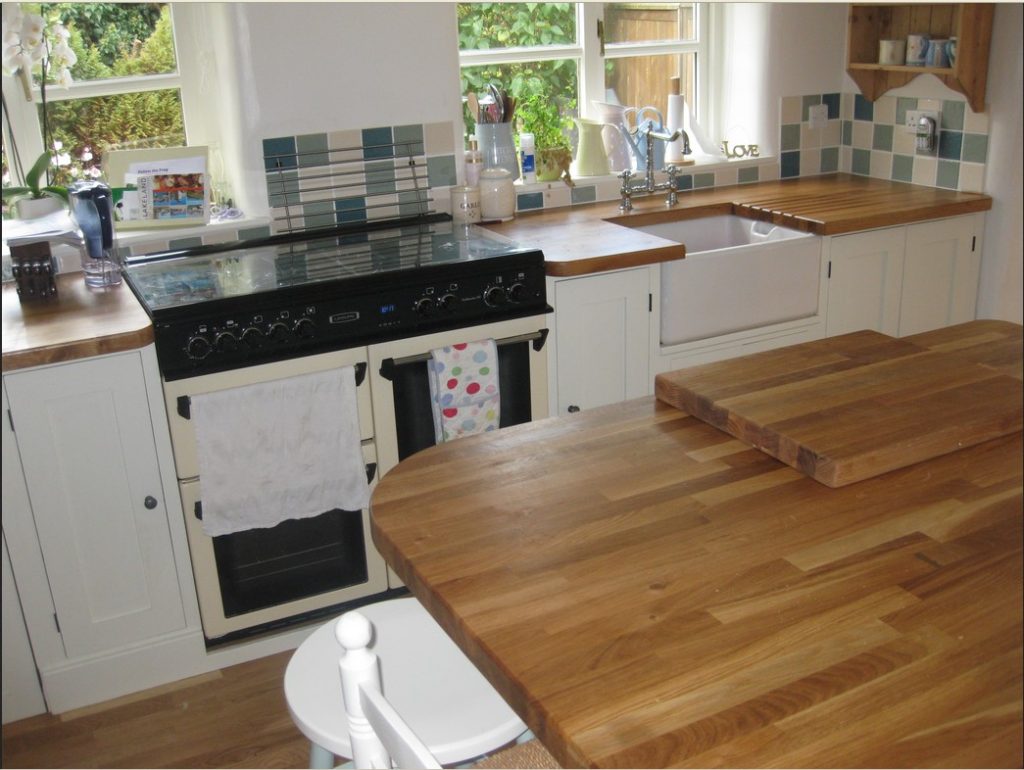 painted wood kitchen units