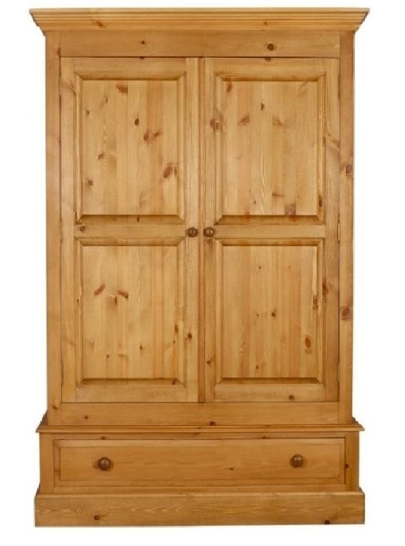 a pine wardrobe on a single drawer  which is 44 inches long