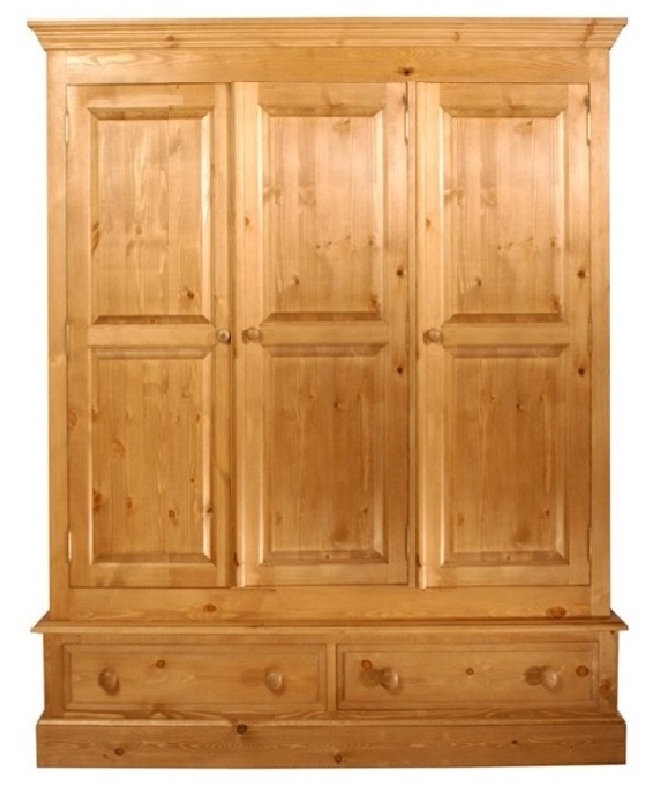 a pine wardrobe on two drawers  which is 60 inches long