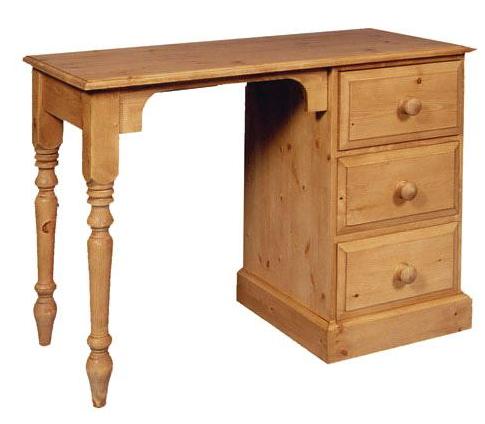 a pine single pedastal dressing table 42 inches long