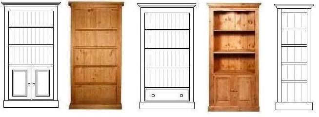 pictures of pine bookcases